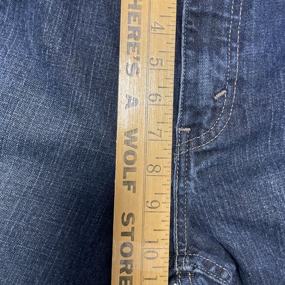 Levis Jeans Men Sz 32 x 32 Blue 511 Slim Dark Rinse Black Patch Raw Hem Modified - Picture 10 of 12